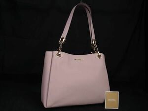 1円 ■極美品■ MICHAEL KORS マイケルコース レザー ハンドバッグ トートバッグ ショルダー 肩掛け レディース ライトピンク系 FD0436