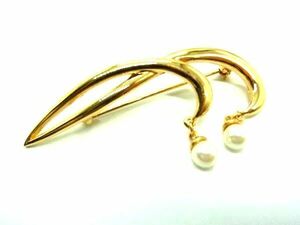 # beautiful goods # NINA RICCI Nina Ricci pearl pin brooch pin badge accessory lady's gold group DE0322