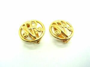 # beautiful goods # NINA RICCI Nina Ricci Logo motif clip type earrings accessory lady's gold group DE1366