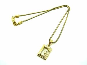 ■美品■ GIVENCHY ジバンシィ ロゴモチーフ ネックレス ペンダント アクセサリー レディース メンズ ゴールド系 DE0300