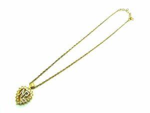 # beautiful goods # NINA RICCI Nina Ricci rhinestone heart motif necklace pendant accessory gold group DD8964