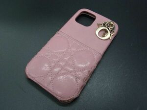 ChristianDior クリスチャンディオール カナージュ レザー iPhone 12 / 12pro ケース アイフォンケース レディース ピンク系 DE2123