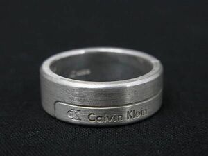 Calvin Klein カルバンクライン ロゴモチーフ リング 指輪 アクセサリー 約16号 レディース メンズ シルバー系 DD7344