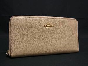 ■美品■ COACH コーチ 58059 レザー ラウンドファスナー 長財布 ウォレット 札入れ 小銭入れ カード入れ ネイビー系 DE6241