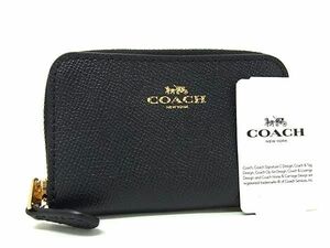 ■新品同様■ COACH コーチ F27569 レザー コインケース コインパース 小銭入れ レディース メンズ ネイビー系 DE7648