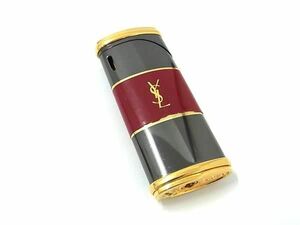 YVESSAINTLAURENT イヴサンローラン 高級ライター ガスライター 喫煙グッズ 喫煙具 レディース ブラック系×ボルドー系 DE4122
