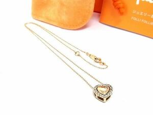 # beautiful goods # Folli Follie Folli Follie 10K 10 gold gross weight approximately 2.40g rhinestone necklace accessory pink gold series DE7158