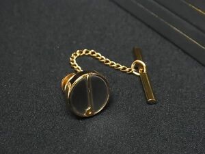 ■新品同様■ dunhill ダンヒル タイピン アクセサリー ビジネス 紳士 メンズ シルバー系×ゴールド系 DE5128