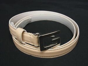 GUCCI グッチ 037 519 1969 レザー シルバー金具 ベルト 表記サイズ 65-26 レディース ベージュ系 DE4424