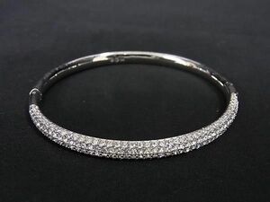 # beautiful goods # SWAROVSKI Swarovski rhinestone bangle accessory declared size M lady's silver group DD7420