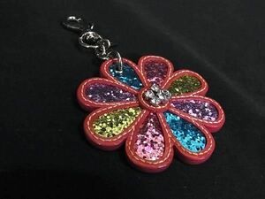 # beautiful goods # COACH Coach rhinestone flower flower bag charm key holder accessory red group × multicolor DD7109