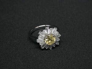 # как новый # SWAROVSKI Swarovski цветок Stone кольцо кольцо аксессуары указанный размер 55( примерно 13 номер ) оттенок серебра DD7933