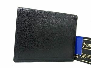 ■極美品■ YVESSAINTLAURENT イヴサンローラン ヴィンテージ レザー 二つ折り 財布 ウォレット 札入れ カード入れ ブラック系 DE6755