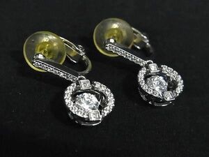 # as good as new # SWAROVSKI Swarovski rhinestone clip type earrings accessory lady's silver group DE5717