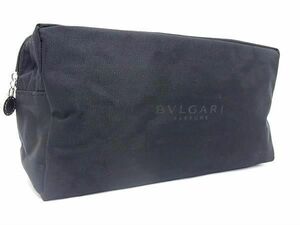 ■美品■ BVLGARI ブルガリ ナイロン ポーチ マルチケース 化粧ポーチ 小物入れ レディース ブラック系 DE5765