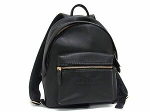 1円 ■美品■ COACH コーチ C8472 チャーター 24 レザー リュックサック デイパック バックパック レディース メンズ ブラック系 FD0575