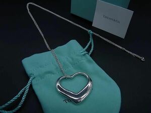 1円 ■極美品■ TIFFANY＆Co ティファニー エルサペレッティ オープンハート SV925 ビッグ ネックレス アクセサリー シルバー系 AZ2582