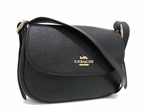 1 jpy # ultimate beautiful goods # COACH Coach H2281-CB896 leather Cross body shoulder bag diagonal .. lady's black group FD0276