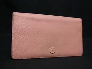 1円 CHANEL シャネル ココマーク ココボタン レザー 二つ折り 長財布 ウォレット 小銭入れ 札入れ レディース ピンク系 EA2344