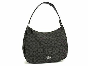 1 jpy # beautiful goods # COACH Coach F29959 signature canvas one shoulder bag lady's black group FD0419