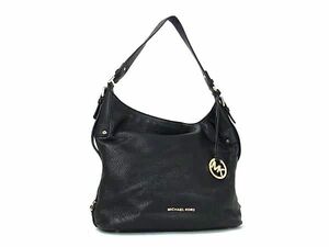 1円 ■美品■ MICHAEL KORS マイケルコース レザー ワンショルダーバッグ 肩掛けかばん レディース ブラック系 FD0333