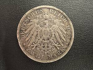 ドイツ 2マルク 1903年 ウィルヘルム2世 コイン【5453-12】