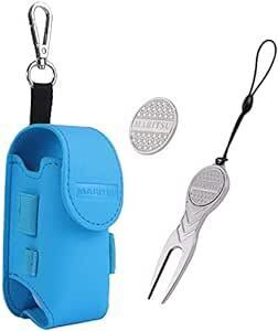 MARITSU 2 piece for golf ball case pouch ball inserting preliminary marker attaching green Fork set PU leather 