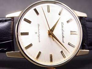  Seiko initial model load ma- bell 23 stone hand winding clock 14K total gold trim 1963 year made beautiful goods!!