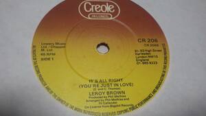 org 7inch leroy brown it's all right reggae レゲエ ex- roots ルーツ vintage ビンテージ レコード dub ダブ オリジナル盤 