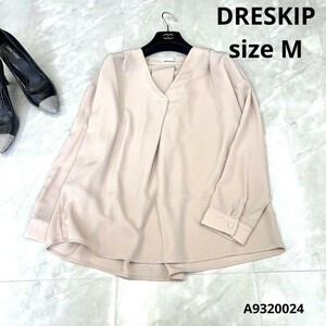 DRESKIPドレスキップ　Vネック春ピンクブラウスsize M とろみブラウス 