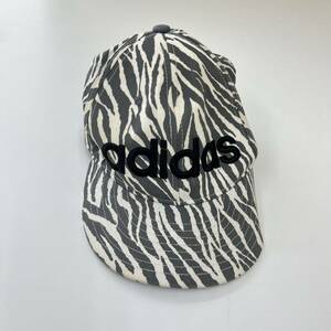 adidas アディダス　ゼブラ柄キャップ　57.5㎝　ロゴキャップ　帽子 総柄 