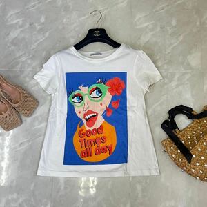 ZARA ザラ　Tシャツ　トップス　柄　絵柄　　レディース　プリントTシャツ S size 半袖Tシャツ 