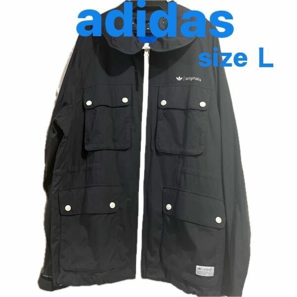 adidas/originalsナイロンジャンバーＬサイズUSED丸襟