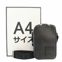 ロエベ LOEWE ショルダーバッグ バーティカル クロスボディ ポケット C565S59X01 ブラック レザー 中古AB 277022_画像9