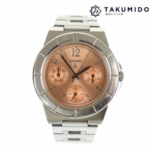 セイコー SEIKO レディース腕時計 ルキア トリプルカレンダー 5Y89-0B30 クオーツ オレンジ文字盤 中古AB 277046