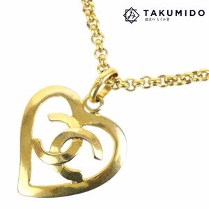  Chanel CHANEL здесь Mark Heart колье 95P Gold GP аксессуары б/у AB 277070