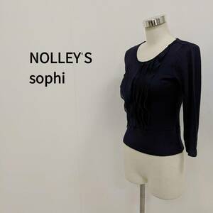 （V1-0732）NOLLEY'S sophi ノーリーズソフィ フリルカットソー ネイビー レディース