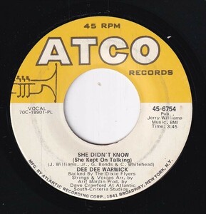 Dee Dee Warwick With The Dixie Flyers - She Didn't Know (She Kept On Talking) / Make Love To Me (A) SF-CP021