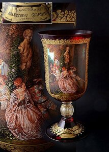 t-u96v good v antique art gallery class France Anne towa-nvato-(Arlecchino Galante). Venetian Murano glass height 48.8cm