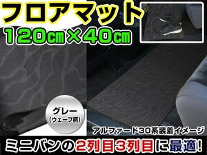 ストリーム RN1/RN2/RN3/RN4/RN5 ホンダ セカンドマット グレー ウェーブ柄 120cm×40cm 灰色 【フロアマット ラグマット 2列目 内装