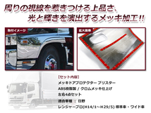 【大型商品】日野 HINO レンジャー プロ 標準 ワイド 平成14年1月～平成29年5月 メッキ サイド ドア ガーニッシュ_画像2