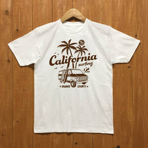 ■ CALIFORNIA Tシャツ■レディースXLサイズ相当（ホワイトxブラウン）アメ車　シェビーバン　シボレー カリフォルニア CHEVY