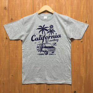■ CALIFORNIA Tシャツ■Sサイズ（グレーxネイビー）アメリカ　アメ車　シボレー　シェビーバン　フルサイズバン CHEVROLET CHEVY VAN