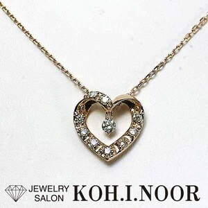  Vendome бриллиант 0.12ct 18 золотой розовое золото K18PG подвеска колье Heart коробка VENDOME