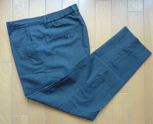 **GLOBAL WORK hybrid linen ankle pants dark gray L spring summer / light weight / clean ./ flax linen./ Easy tapered pants **