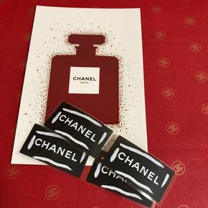 CHANEL/香水瓶カード&ブラックシール【4枚】