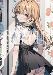 2851【高品質☆A4サイズポスター】アートポスター セクシー 美女 美少女 制服 下着 イラスト かわいい 女の子 同人 オリジナル アニメ