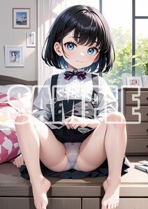 2876【高品質☆A4サイズポスター】アートポスター セクシー 美女 美少女 制服 下着 イラスト かわいい 女の子 同人 オリジナル アニメ