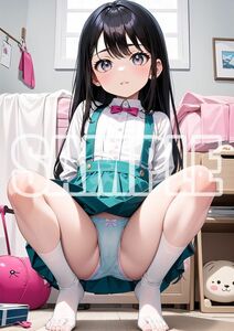 2922【高品質☆A4サイズポスター】アートポスター セクシー 美女 美少女 制服 下着 イラスト かわいい 女の子 同人 オリジナル アニメ