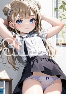 2952【高品質☆A4サイズポスター】アートポスター セクシー 美女 美少女 制服 下着 イラスト かわいい 女の子 同人 オリジナル アニメ